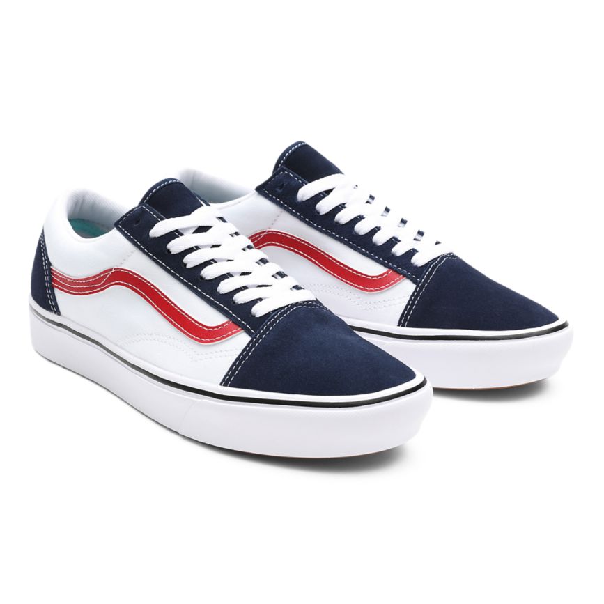 Vans Tri-Tone ComfyCush Old Skool Dam Blå/Vita - Vans Låga Skor SE (FLSGR1746)